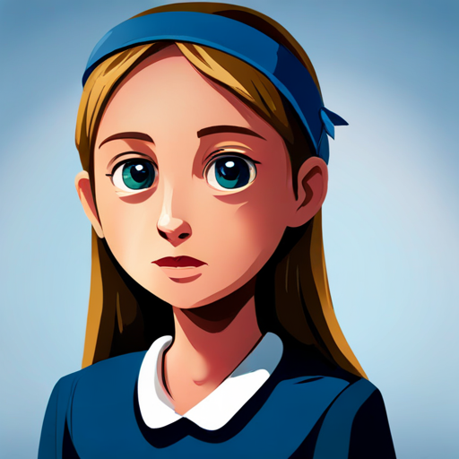 Niña inteligente con cabello rubio y ojos azules rodeada de juguetes y ropa nueva