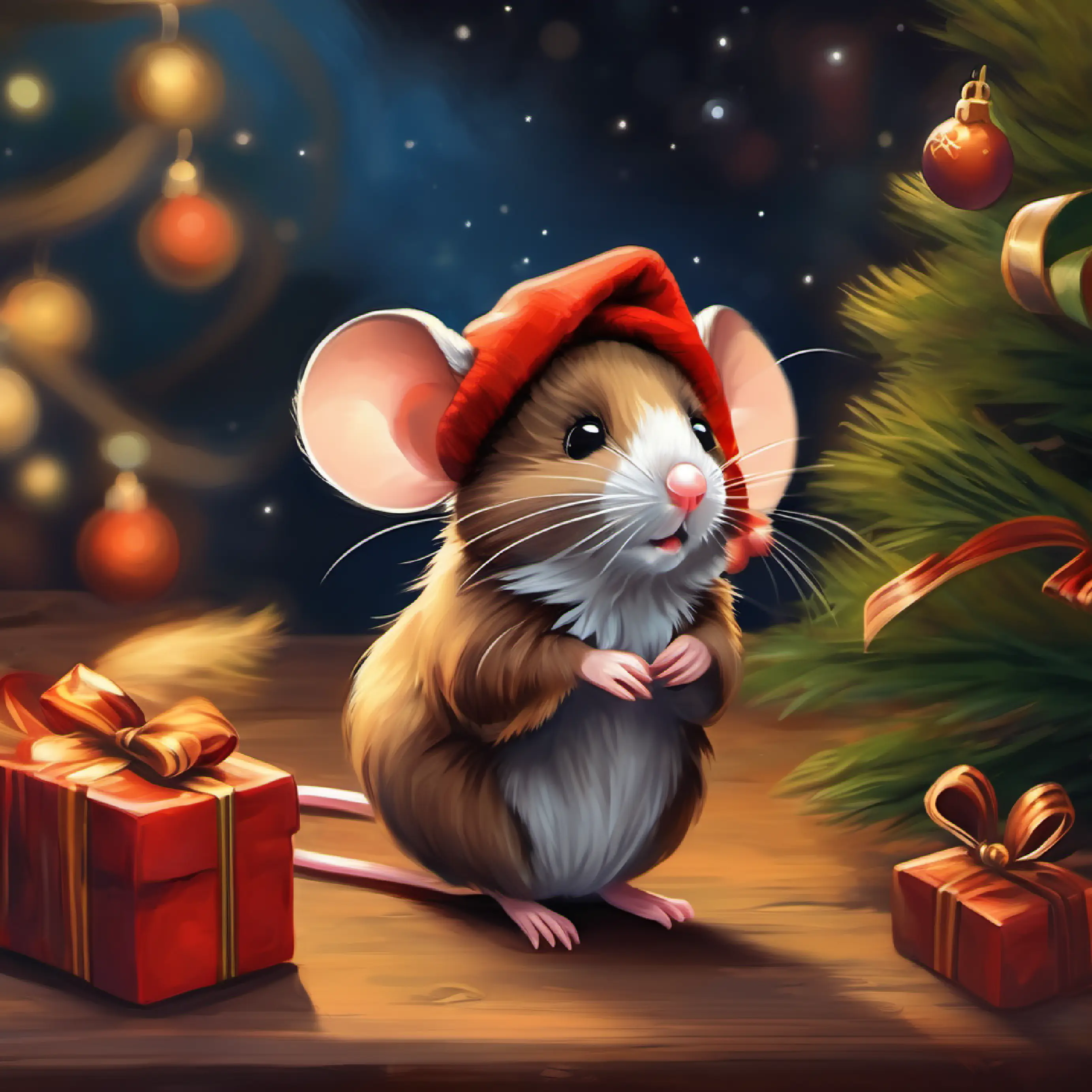 Small eager mouse, brown fur, bright eyes, and a twitchy nose's continuous spirit of exploration and adventure.