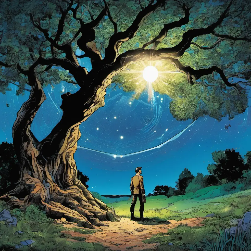 Discovery of the sapphire star under an old tree.