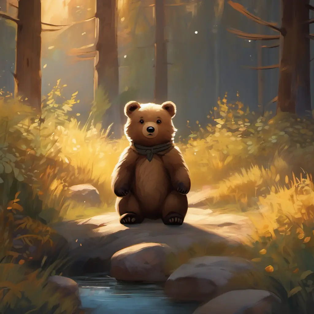 Introduction to the setting, character, and appearance of little bear Little bear with soft brown fur, bright black eyes