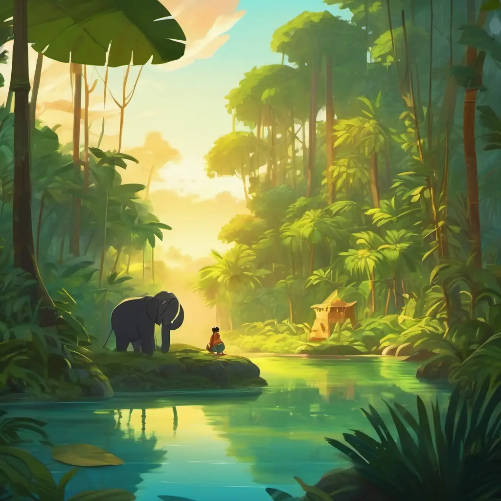 The jungle slowly becomes quiet and peaceful as everyone goes to bed after Olivia's exciting birthday celebration.