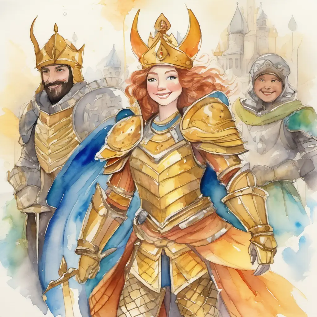 Brave figure with golden armor and a big smile and Friendly figure with colorful armor and a mischievous grin receive a message from the Number Queen.