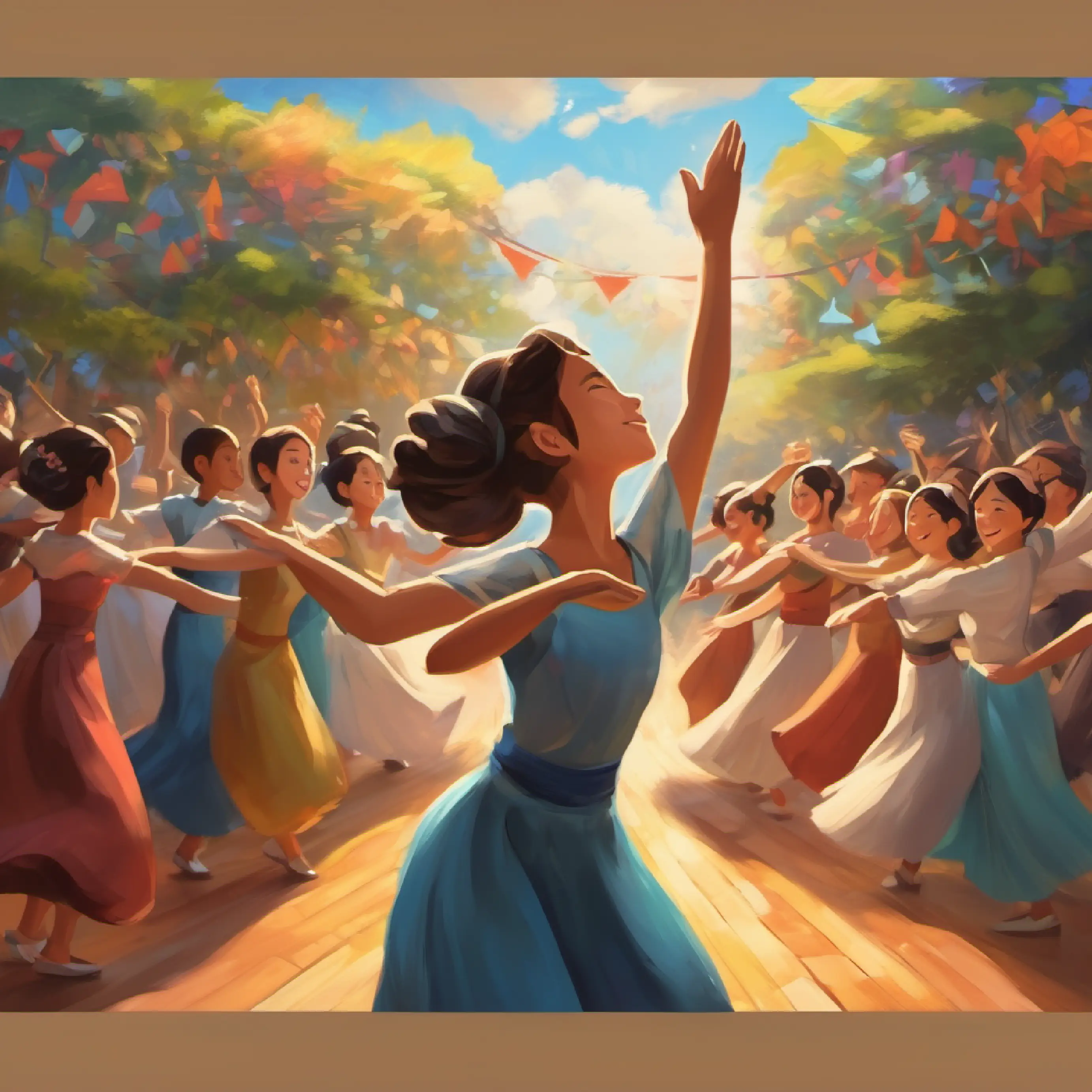 Performing a dance that signifies unity.