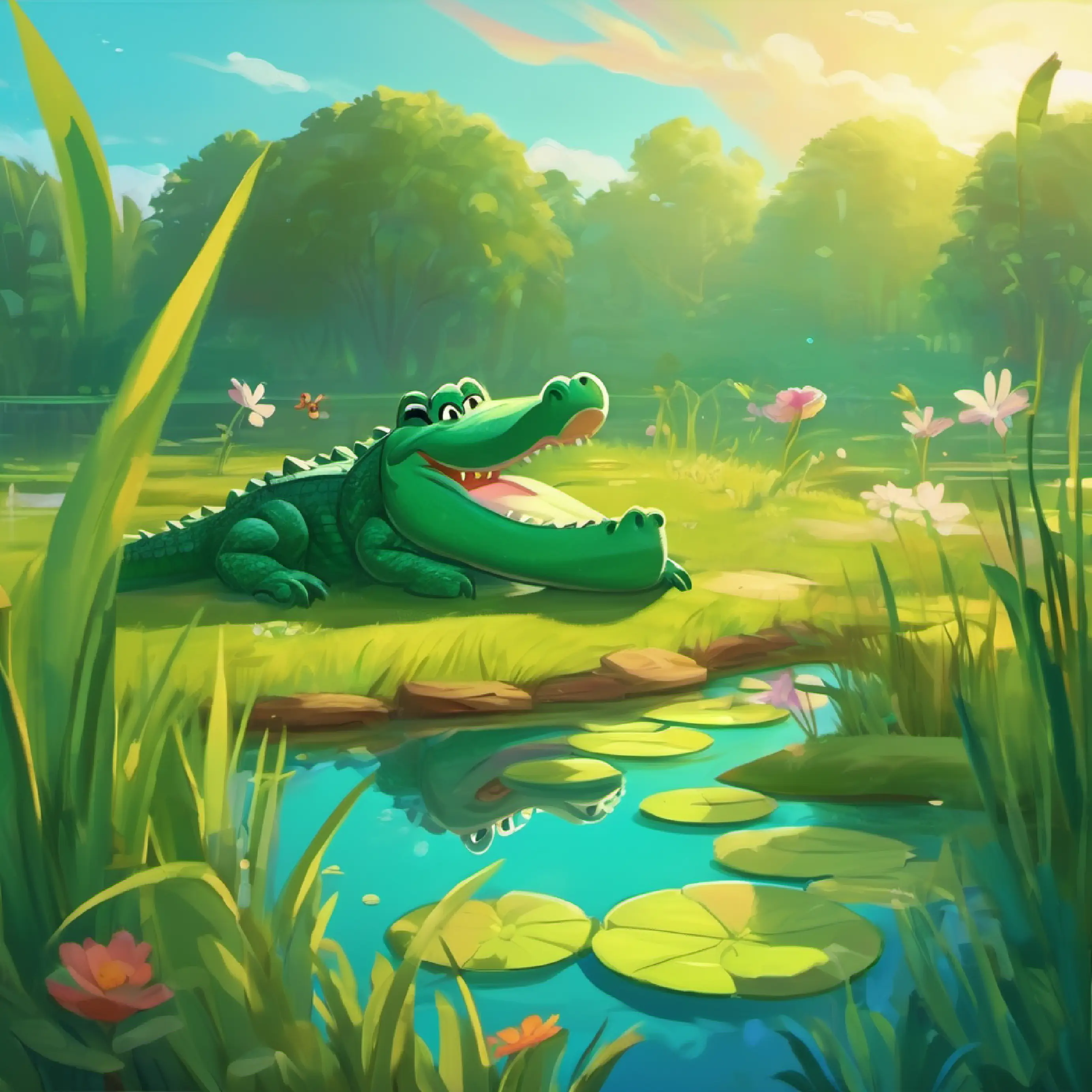 Introducing Alex the Alligator and his pond, Aqua Meadow.