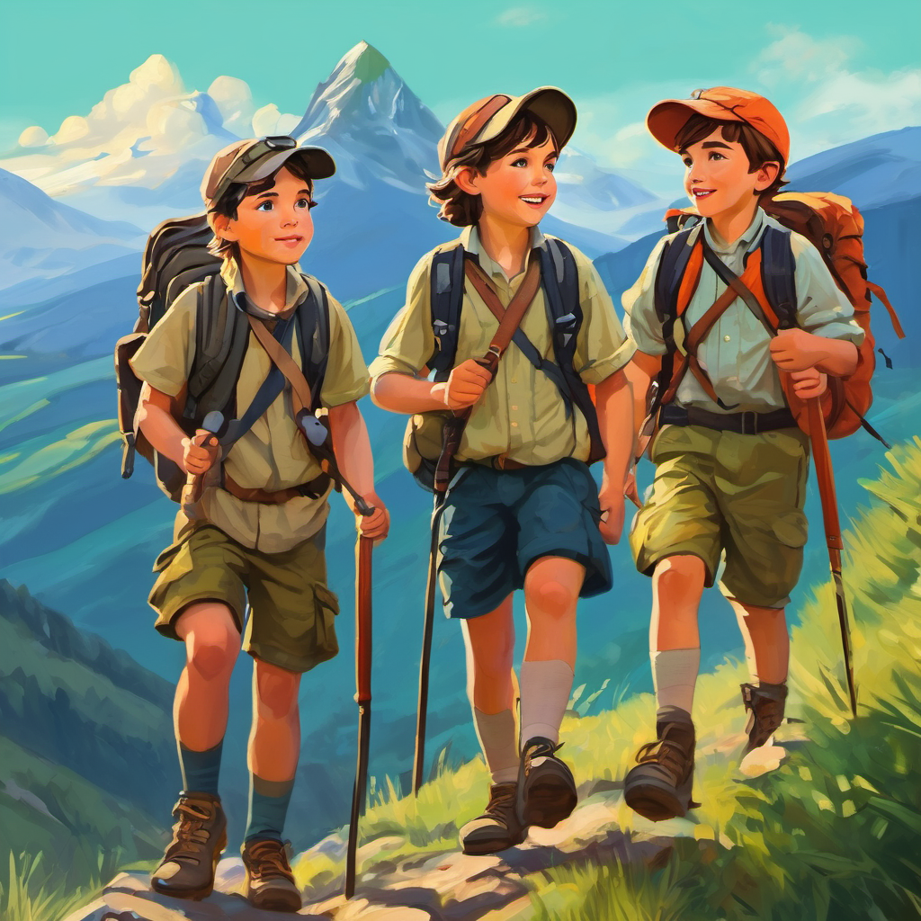 The The Hill Boys - adventurous, brave, wearing hiking gear and Girl inspiring others with confidence