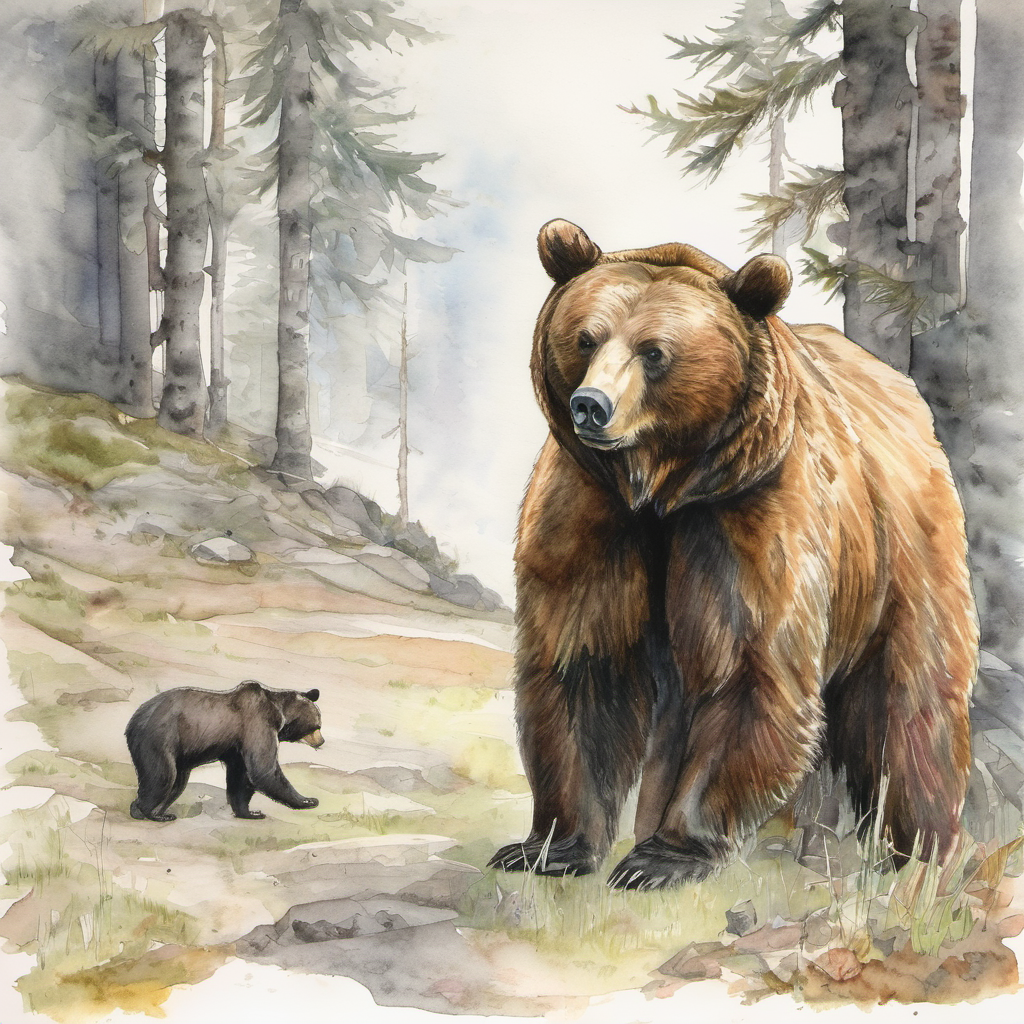 The bear sniffing the 'dead' friend and leaving