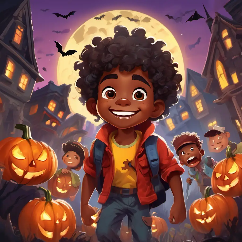 5-year-old black boy with curly hair and a big smile is hailed as a hero, and the friendly zombies become his trusted friends.