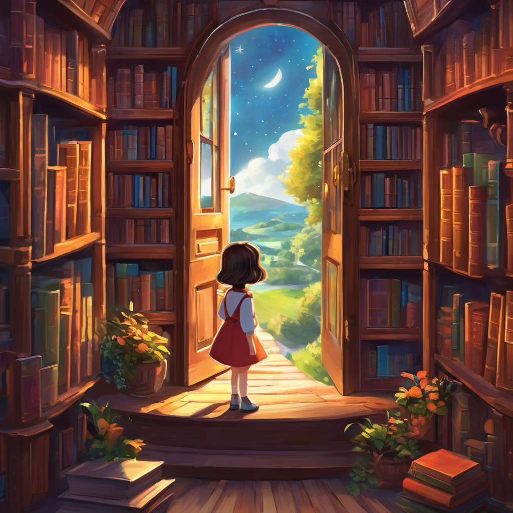 Though the secret door had disappeared, the memories and stories she had experienced in the magical library would forever be a cherished part of her life. Lily knew that her imagination could take her on adventures even beyond the pages of a book. And so, every night as she closed her eyes, she would whisper, "Thank you, secret door, for showing me that the greatest stories are found within ourselves." From that day forward, Lily noticed a sprinkle of magic in everything she did. And as she grew older, she shared her treasured stories with others, inspiring them to believe in the power of their own imagination.