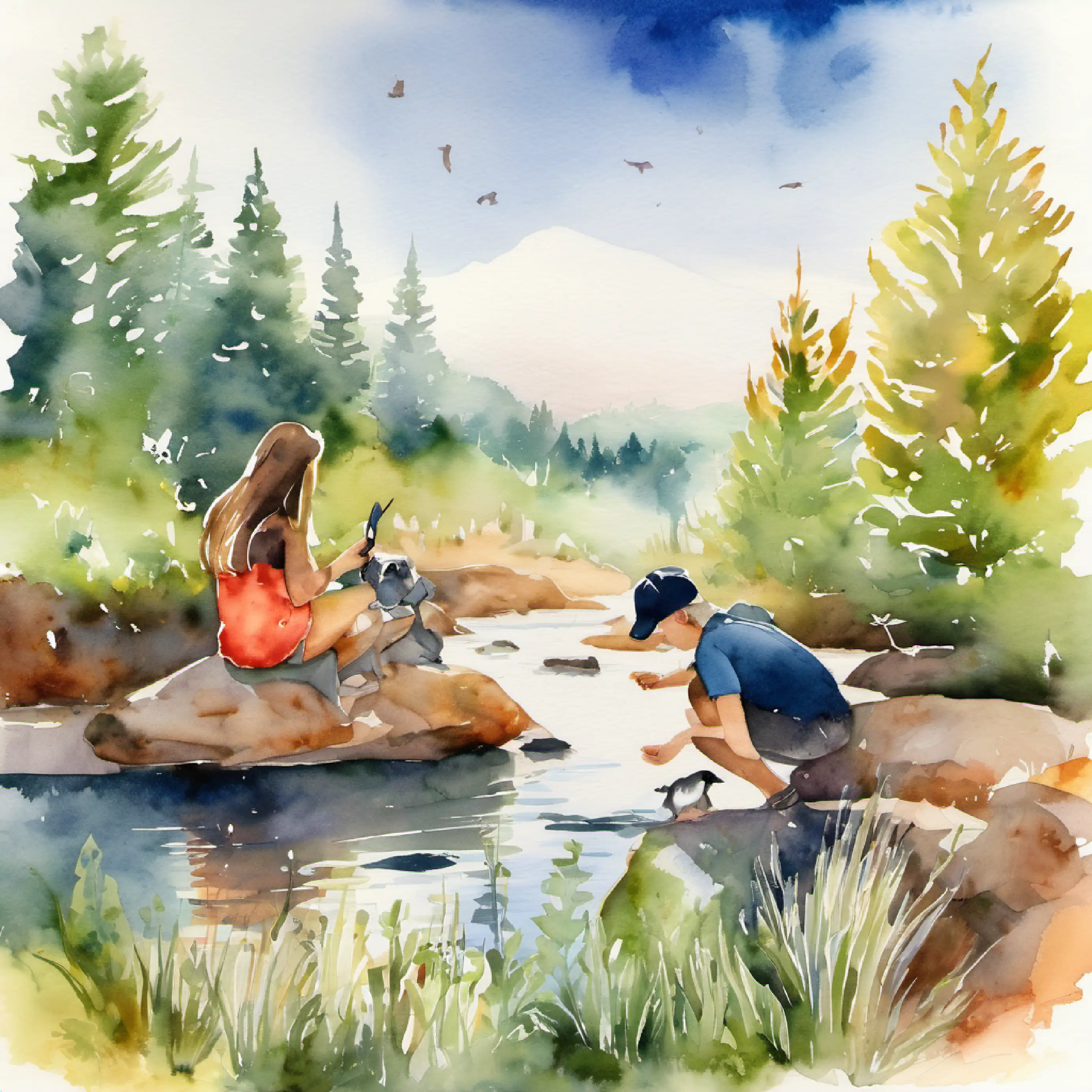 Friends exploring the diversity of nature around them.
