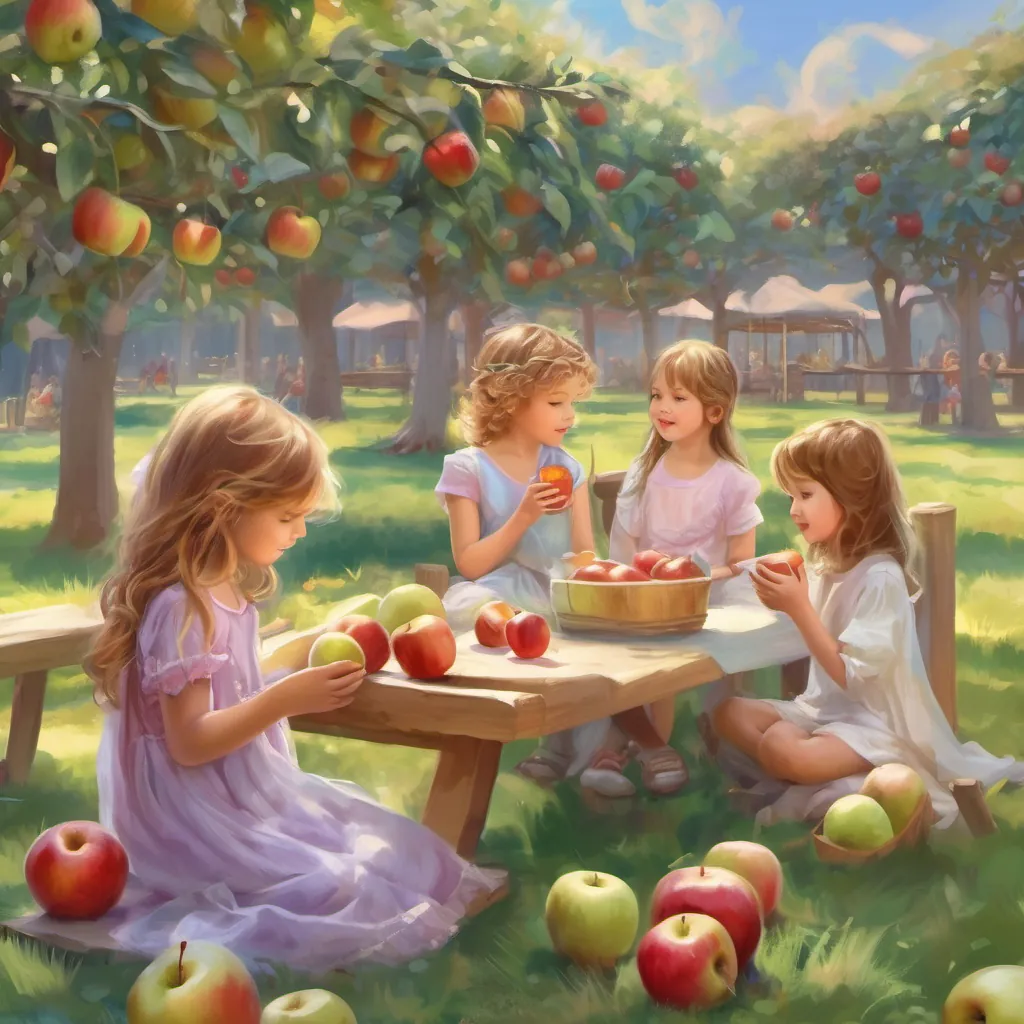 Children enjoying a snack break with apples and juice in a shaded area of the playground.