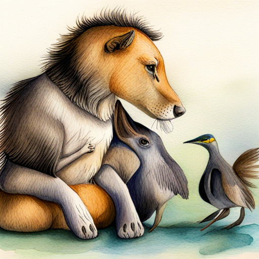 Animals helping each other and smiling