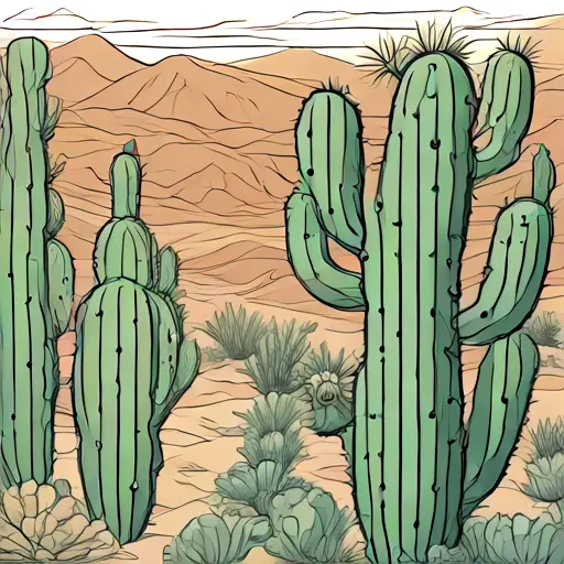 Green cactus with bright eyes, longs for a hug observes desert wildlife, feeling left out.