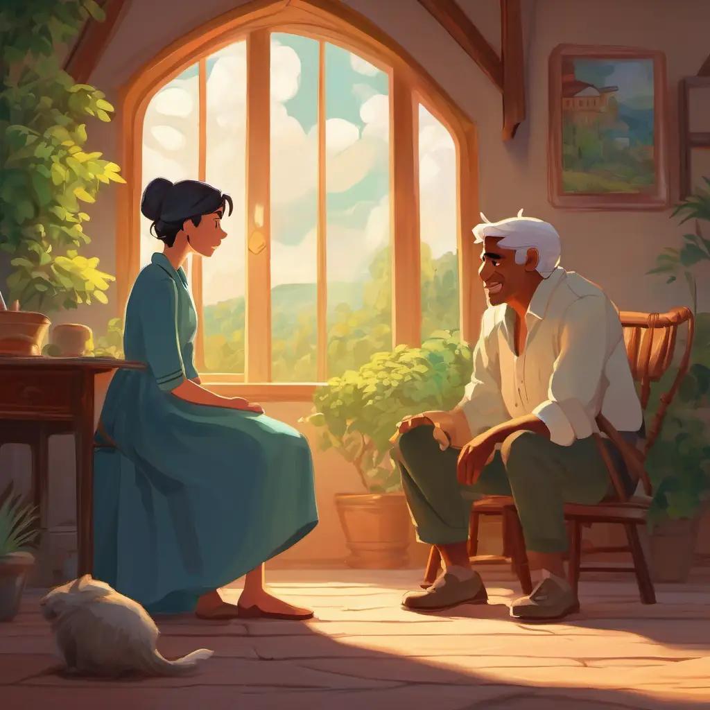 Nelly with patient Tom, providing comfort through storytelling.
