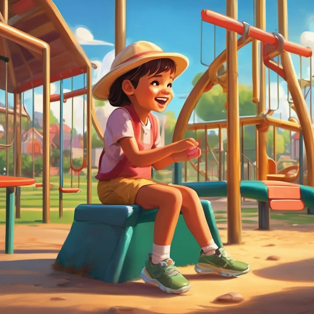 Nelly attending to playground injuries, making children laugh.