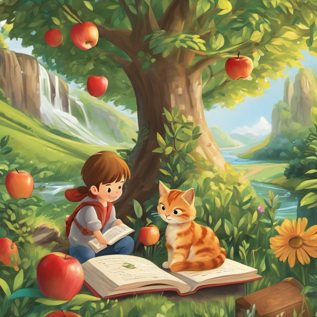 Eager to embark on this quest, Alex and Benny opened the book and were amazed to see that every page showcased a different letter. This magical book had words, pictures, and stories for each letter of the alphabet. The friends set off on their adventure, searching high and low for letters hidden everywhere. They found an apple by the river, a buzzing bee near the blooming flowers, and even a clever cat napping in the corner. With every letter they discovered, they felt more and more excited!