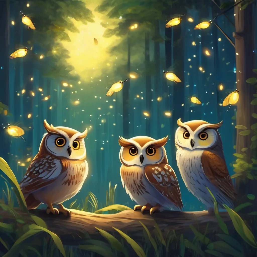 Owls see fireflies, owlets follow fireflies