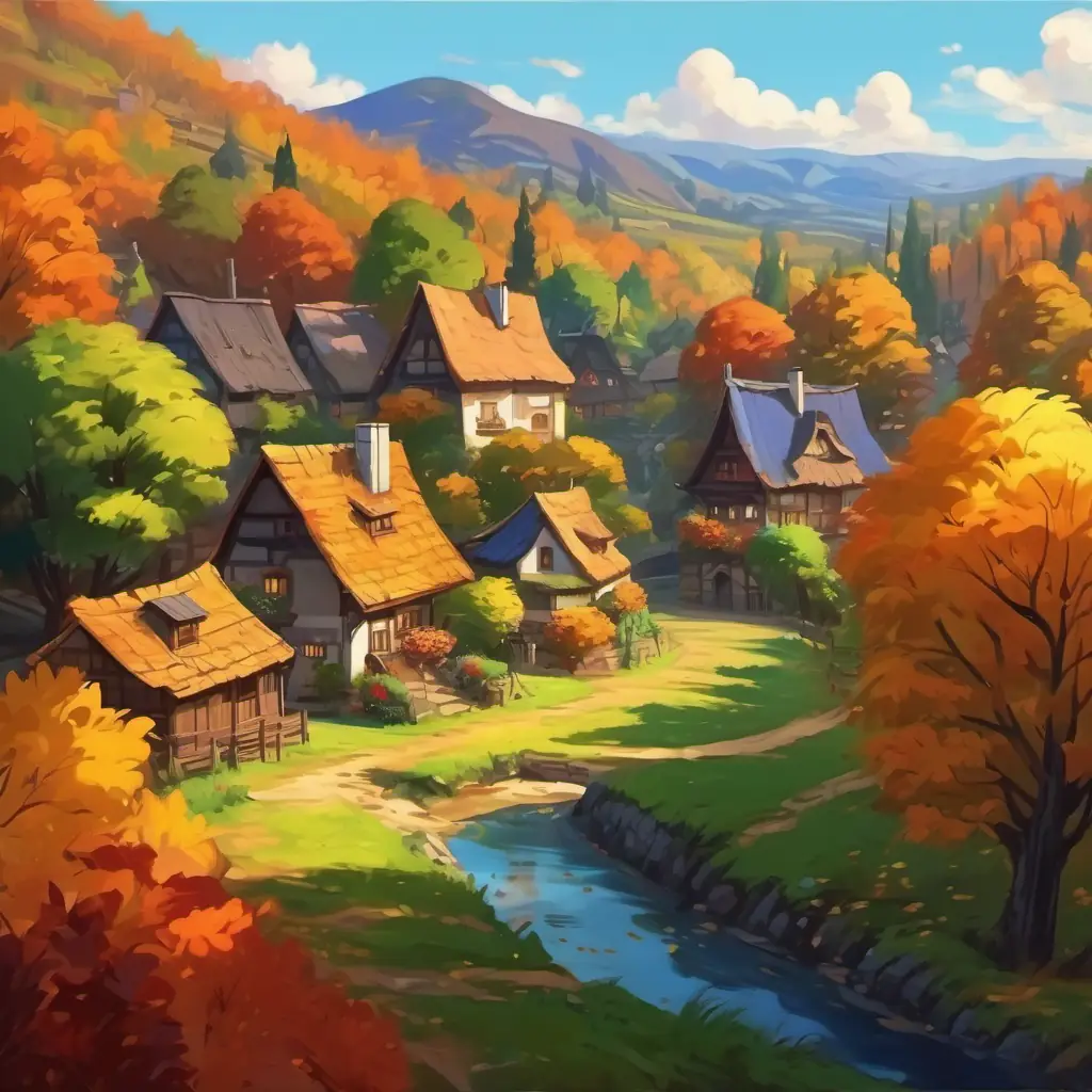 Idyllic village, mysterious child, lush nature