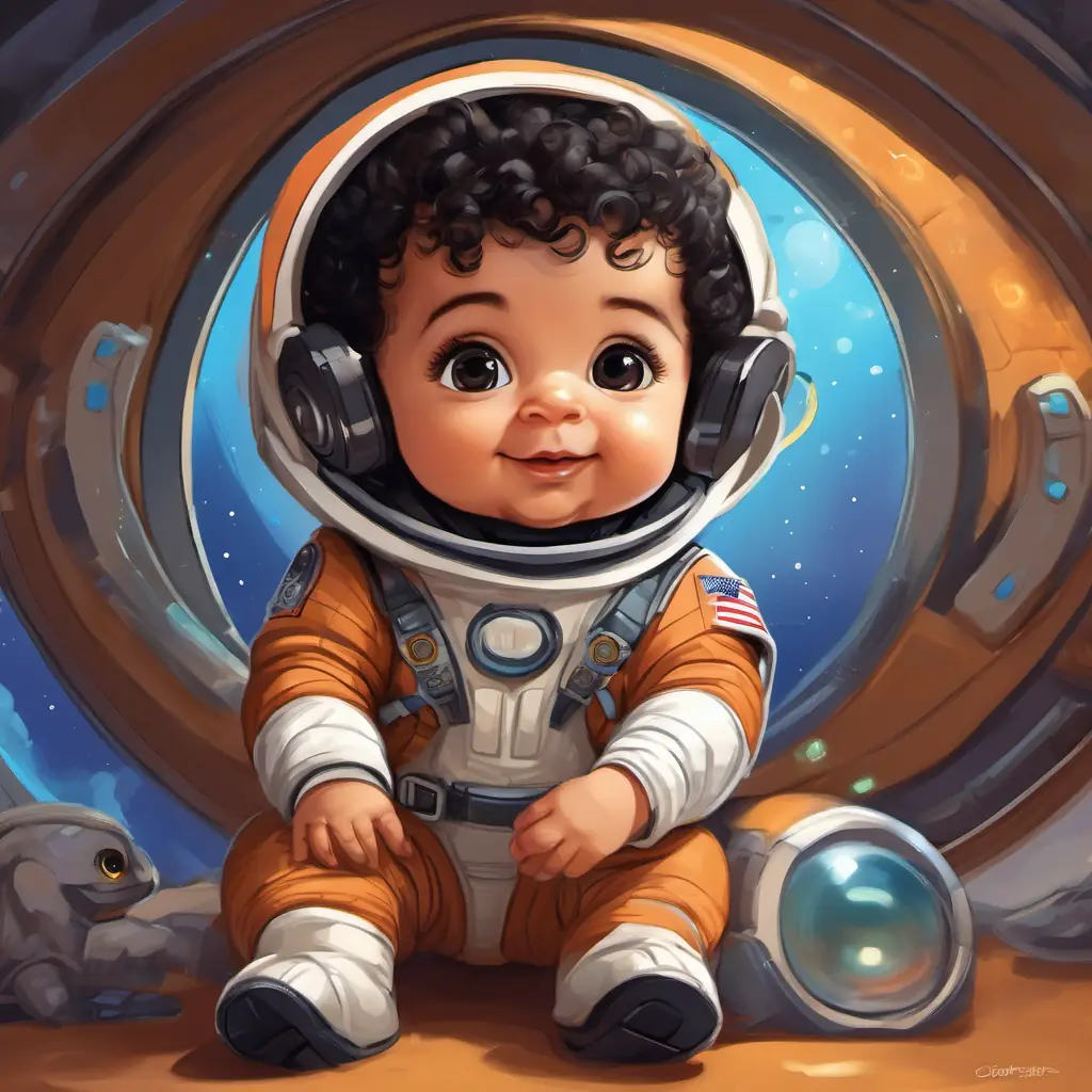 George gets ready for his space adventure with the help of his dad.