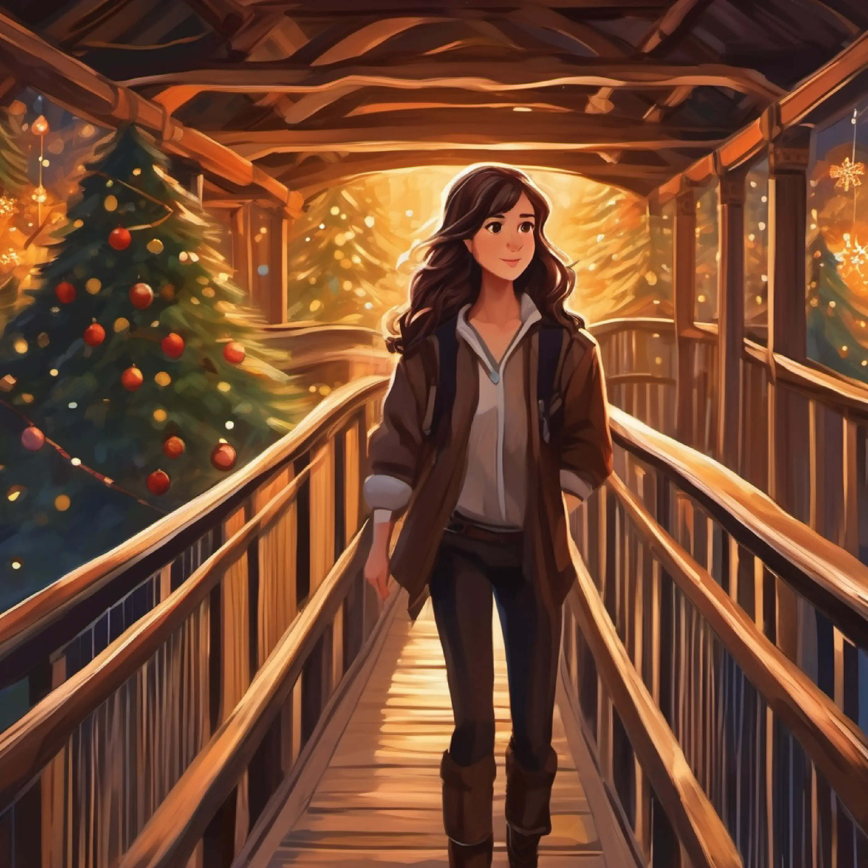 Long brown hair, brown eyes, tall and agile leads to bridge, signifies deeper adventure