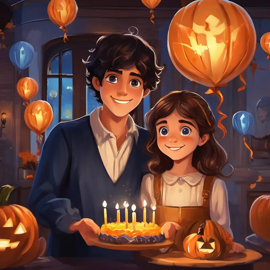 Curious girl with bright eyes and flowing brown hair, always smiling befriends A shy boy with messy black hair and deep blue eyes and invites him to her birthday party for her final act of kindness.