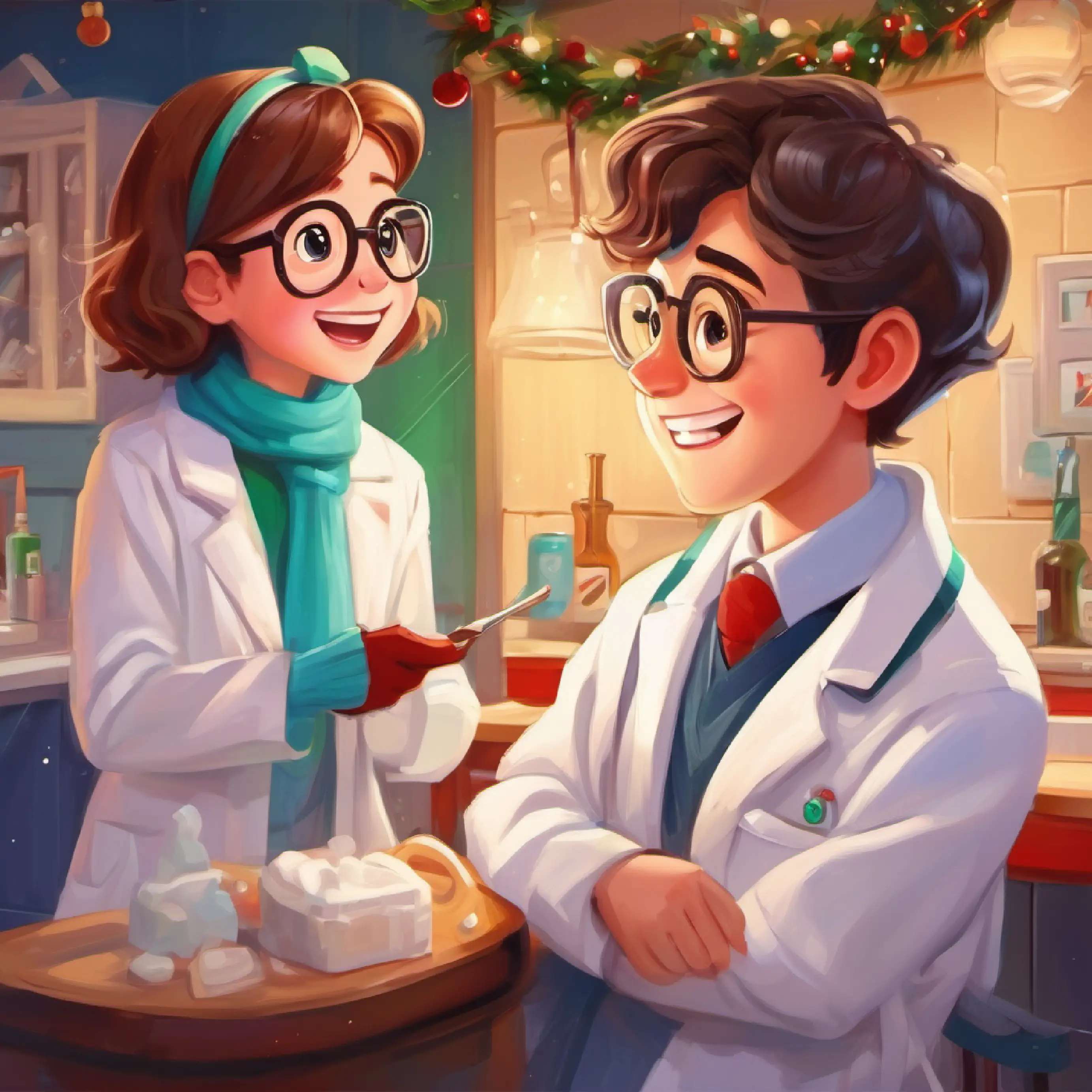 Timmy asks about cavities, and Female dentist with glasses, white coat, and warmly smiling reassures him.