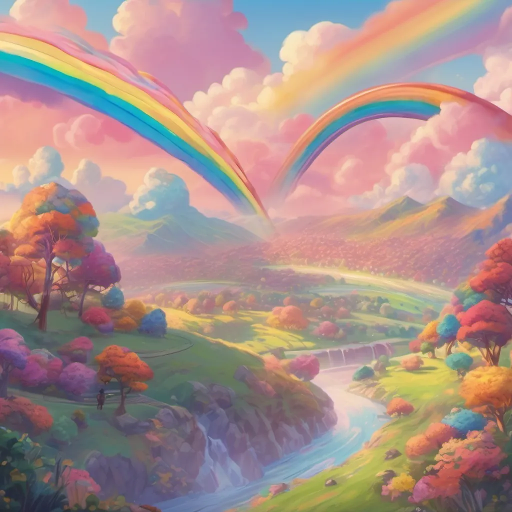 A stunning candy rainbow stretching across a sky that is slowly clearing.