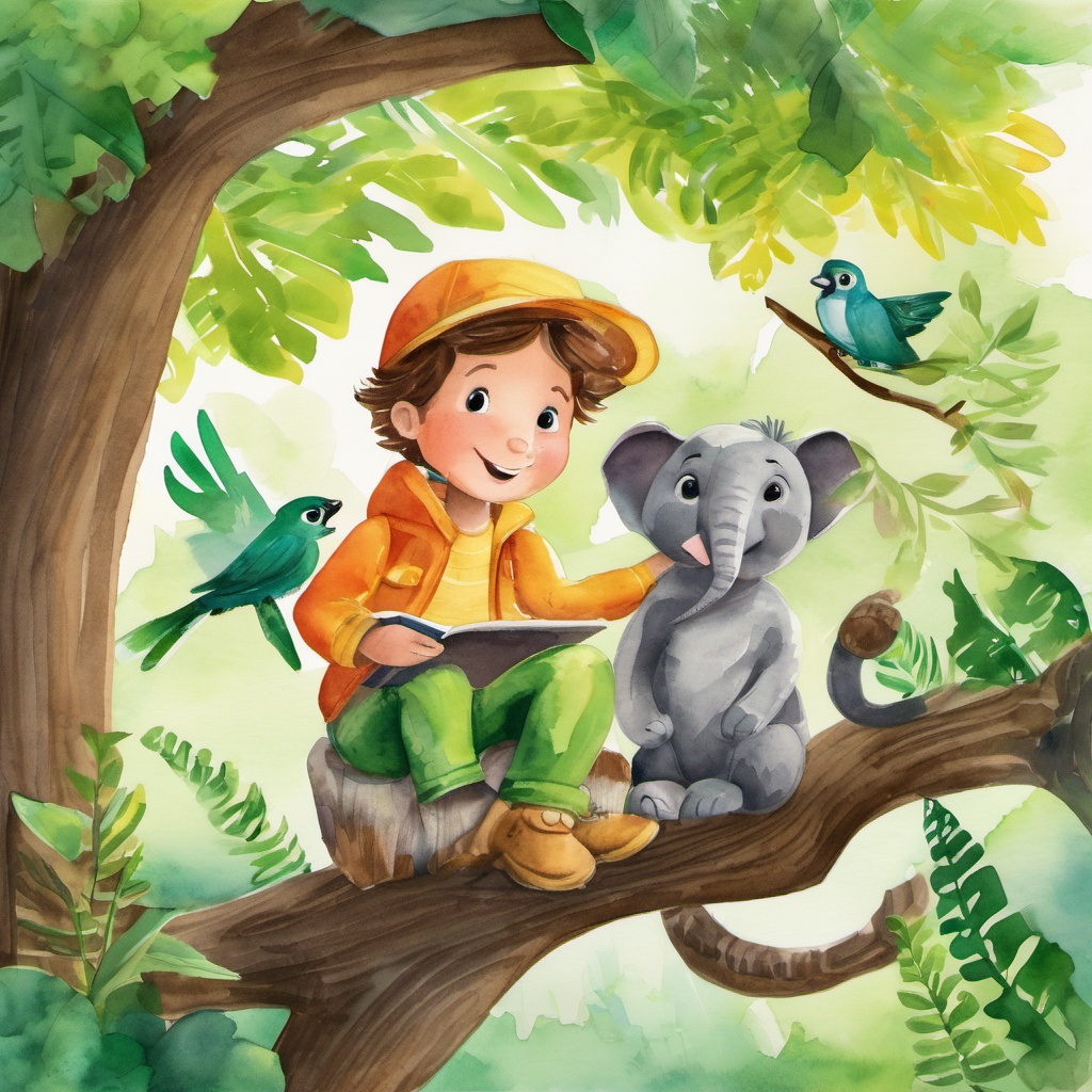 Ellie knew that listening to each other's ideas was essential for teamwork. With her big heart, she reminded Max, Lily, and Ollie about the importance of empathy and understanding. Ellie encouraged them to share their thoughts and compromise, ensuring that everyone's ideas were heard. Together, they created a magnificent treehouse that was loved by all the jungle animals. Finally, it was time for Ellie to say goodbye to her friends and continue her journey. As she looked back on her wildlife encounters, she realized how important empathy, kindness, and understanding were in helping others. And though Ellie had helped her friends overcome their challenges, she had also learned a lot from each of them.
