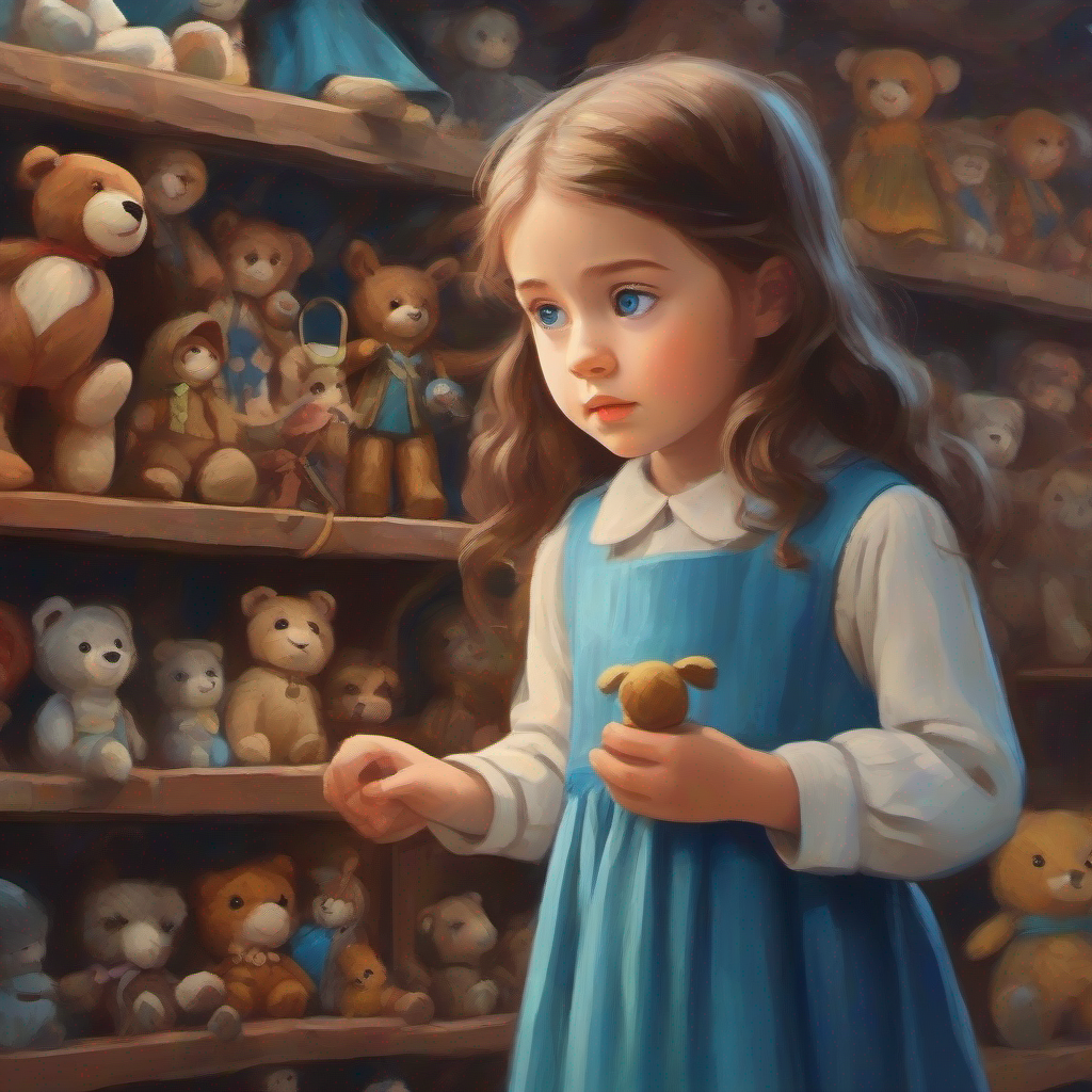 Young girl with brown hair and curious blue eyes. seeks help and discovers the doll's cursed history.