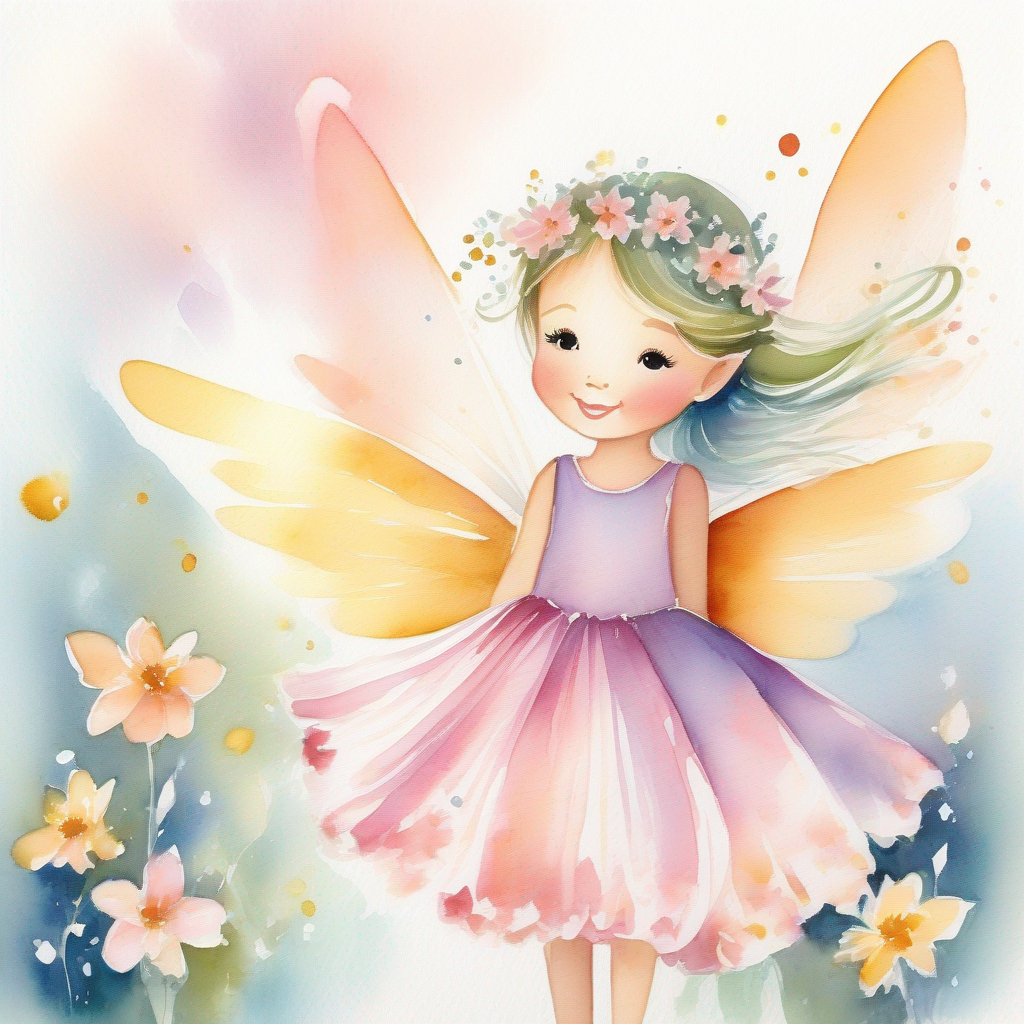 A little fairy with shimmering wings and a dress of delicate petals. learns the importance of spreading happiness from playful pixies.