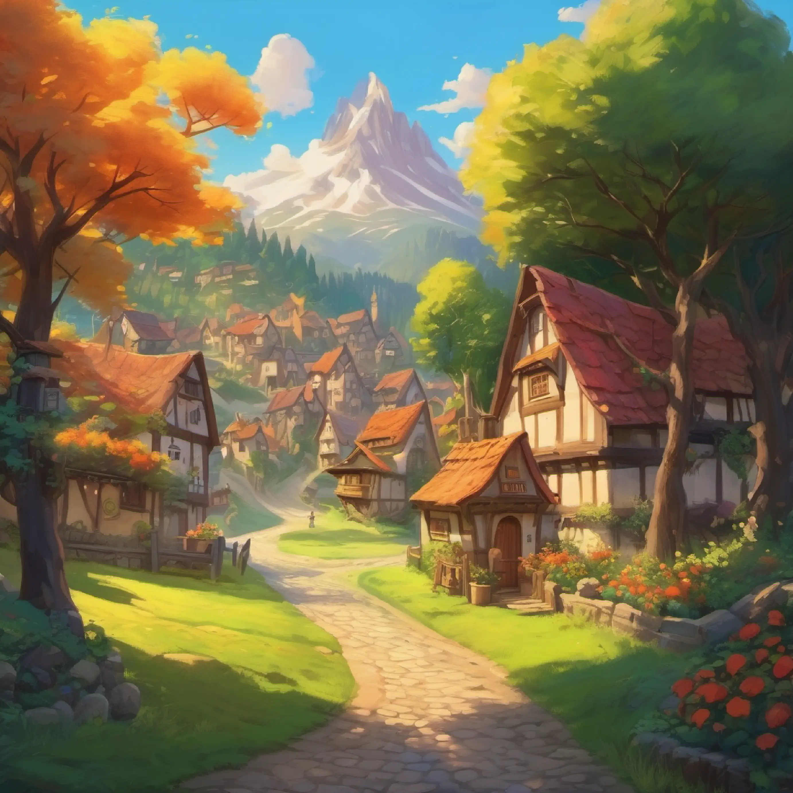 The village becomes joyful and the wizard's heart changes.