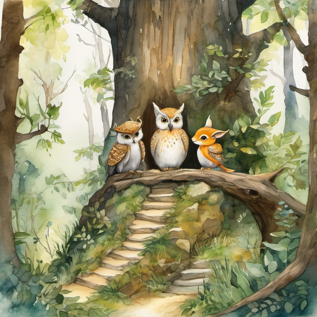 They ventured deep into the forest, encountering various challenges along the way. They battled through treacherous paths, crossed roaring rivers, and tirelessly climbed steep mountains. Throughout their journey, they helped animals in need, making friends with a wise owl, a playful squirrel, and a gentle deer. Finally, after days of searching, they stumbled upon a hidden cave. Inside, they found a sparkling golden flower guarded by a fearsome dragon. Raghav encouraged Rohit, saying, "My brave son, it's time for you to show your courage and face this dragon to obtain the magical flower."