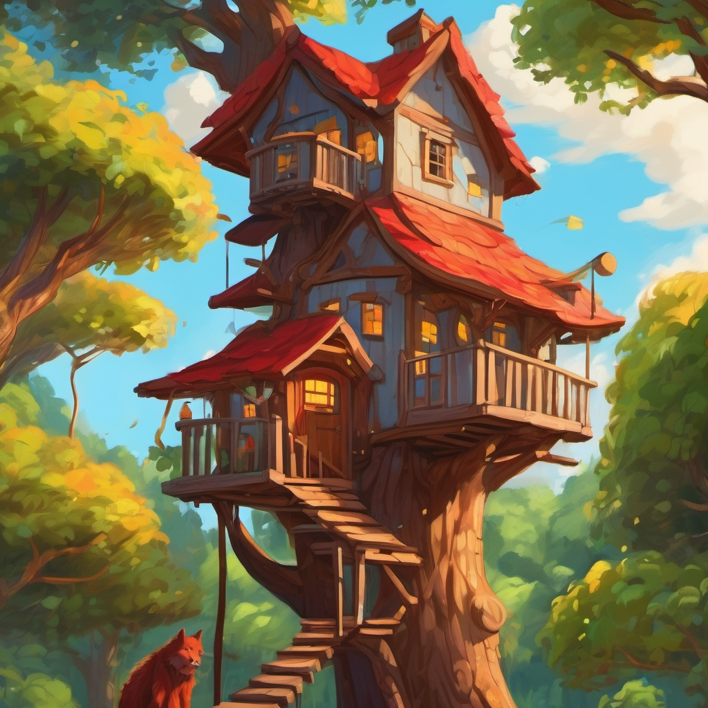 Fiery red hair and freckles, creative spirit and Unruly brown hair, mischievous grin, curious heart climbing a tree and building a treehouse