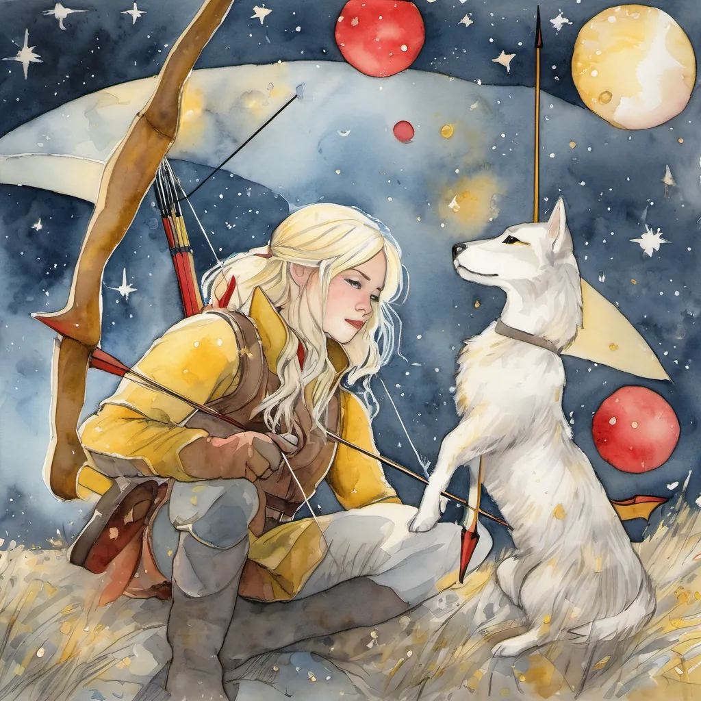 scattered stars on the ground with Rose and Sir Fluffington looking at them