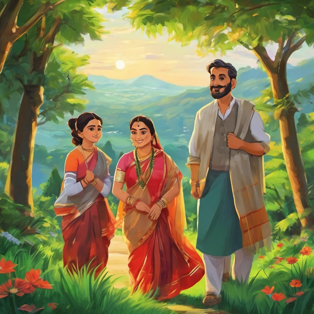 परिवार में सुखी बनी बरुम-बरुम समाज सया।
(Their happy family became an inspiration for the society.) बातचित से पनपे सब कामना, परिवार रहे सकुचो अवधारी सया।
(Through positive communication, all their desires came true, and their family remained strong.)