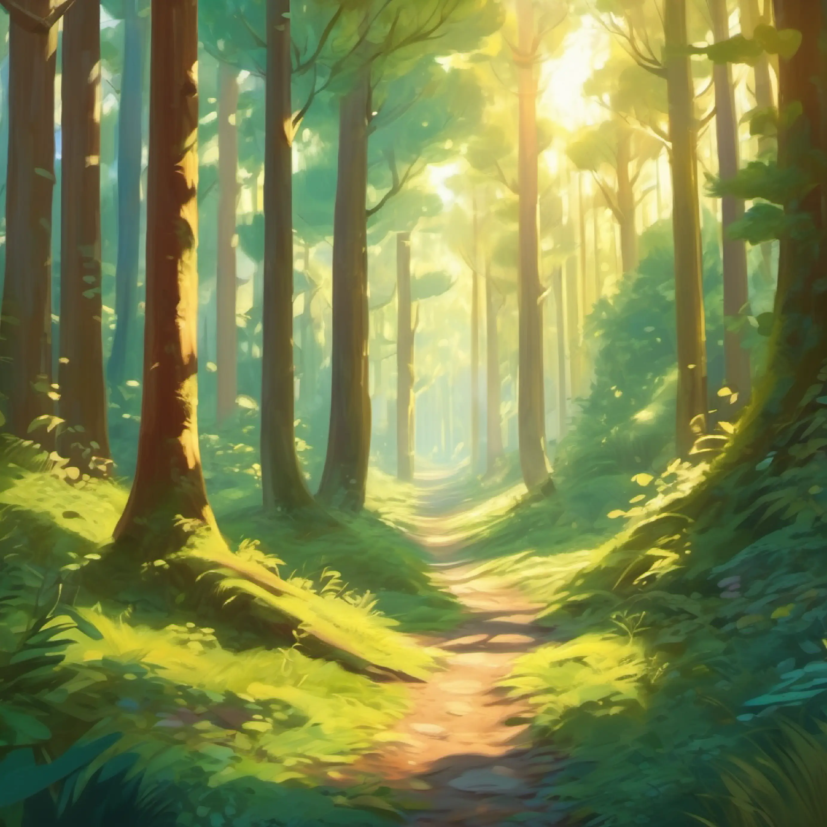 The journey begins playfully in the sunlit forest.