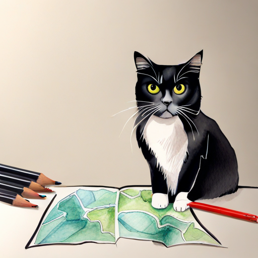Ruby with a magnifying glass and a map, looking determined