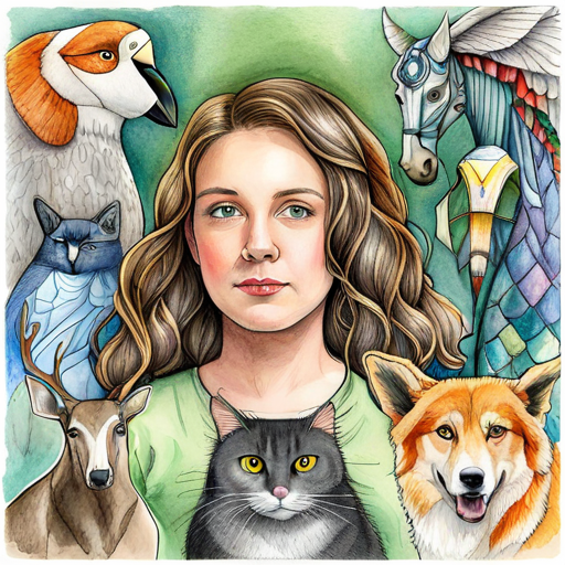 Ruby surrounded by talking animals and magical creatures