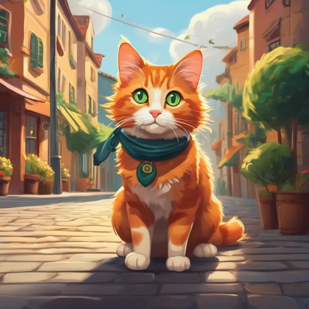 Introducing Ginger fur, big green eyes, playful and adventurous cat in the town, playful and adventurous.