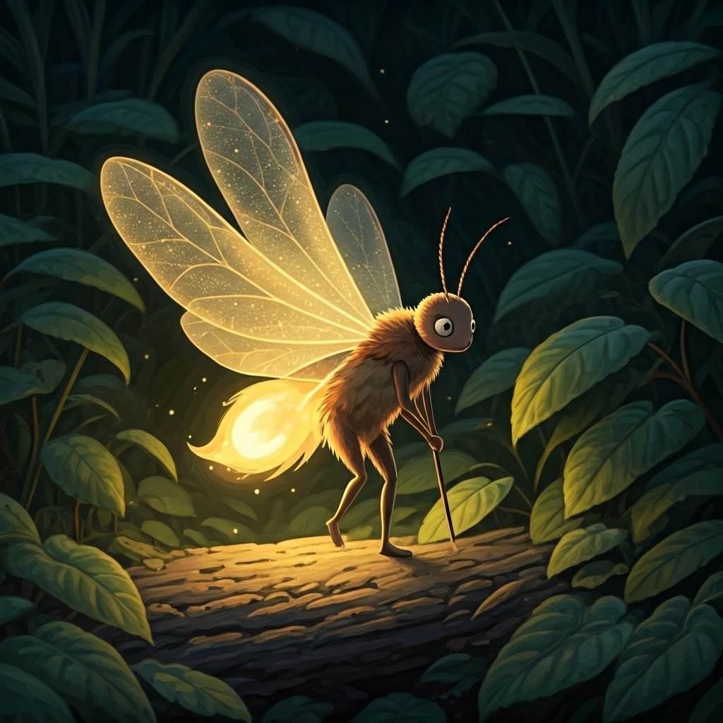 A firefly with sparkling wings