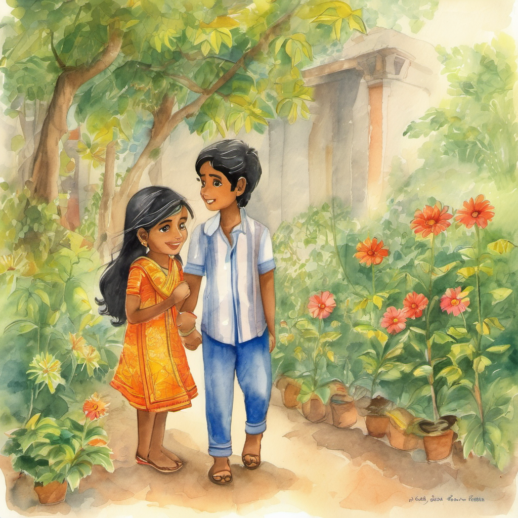 One sunny day, a new girl named Jyoa moved to Chandrapur. She was beautiful, kind, and had a heart full of love. Both Ravi and Arun were smitten by Jyoa's charm, and they both desired to win her attention and affection. As days turned into weeks, Ravi continued to be his honest self, always helping others without expecting anything in return. Arun, however, couldn't afford to impress Jyoa with gifts or gestures. Despite this, he never stopped trying and always found little ways to make Jyoa smile. He would write her poems, make small handmade gifts, and even pick flowers for her.