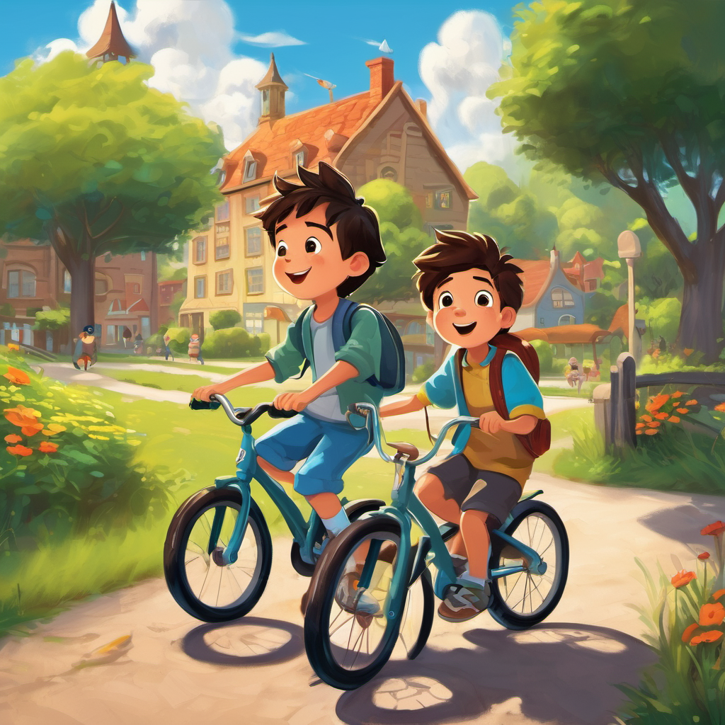 Once upon a time, in a small town called Sunnyville, there lived a young boy named Max and his best friend, Jake. Max and Jake were in the same class at school and loved exploring the world of words and sounds together. One sunny day, Max and Jake decided to go on a special adventure to discover new phonics sounds. They hopped on their bikes and rode to the park, where they knew they could find different objects to practice with.