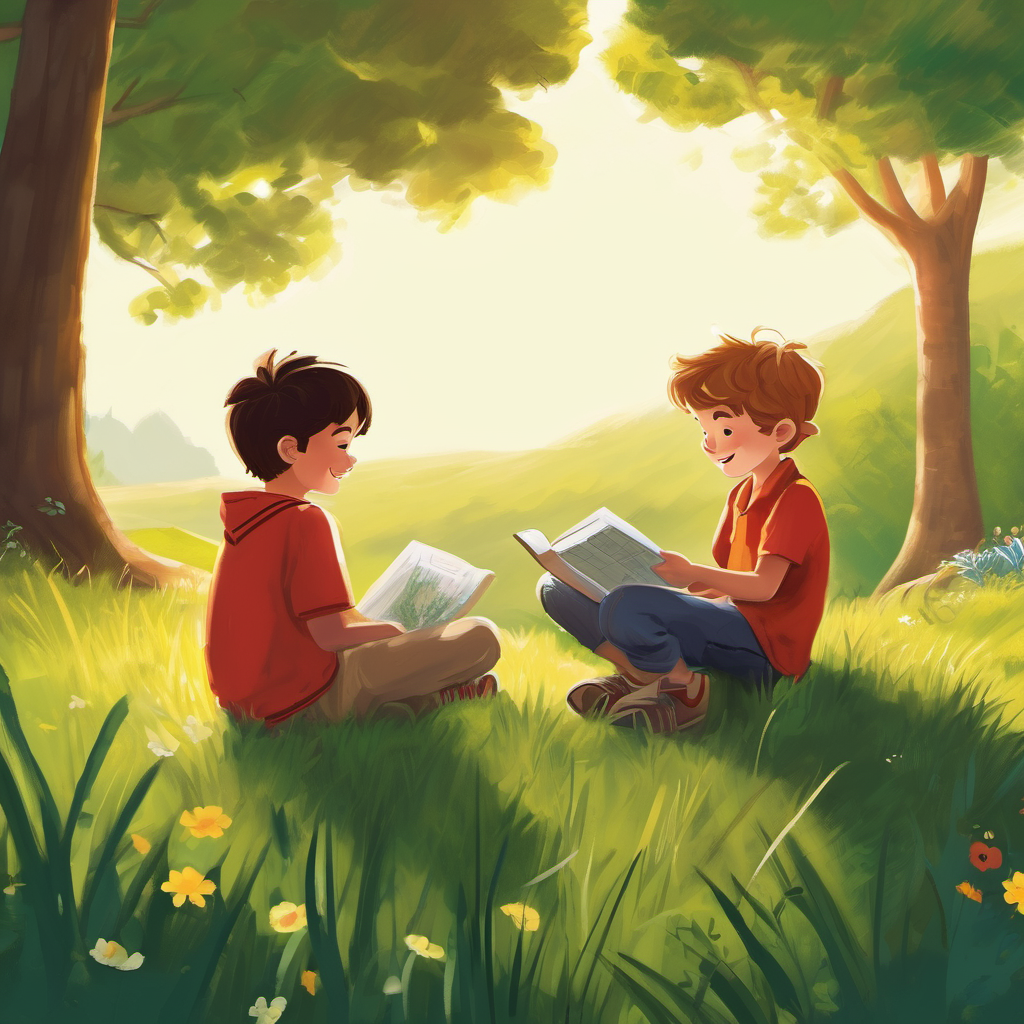 As the sun began to set, Max and Jake sat on the green grass, reflecting on their fun-filled day. Max realized that good friends, like Jake, make learning new things even more enjoyable. They talked about the importance of friendship and how they could continue exploring phonics sounds together. The next day, they decided to create a phonics club at their school. They invited their classmates to join, and it quickly became a popular club where everyone could have fun while learning about sounds and words.