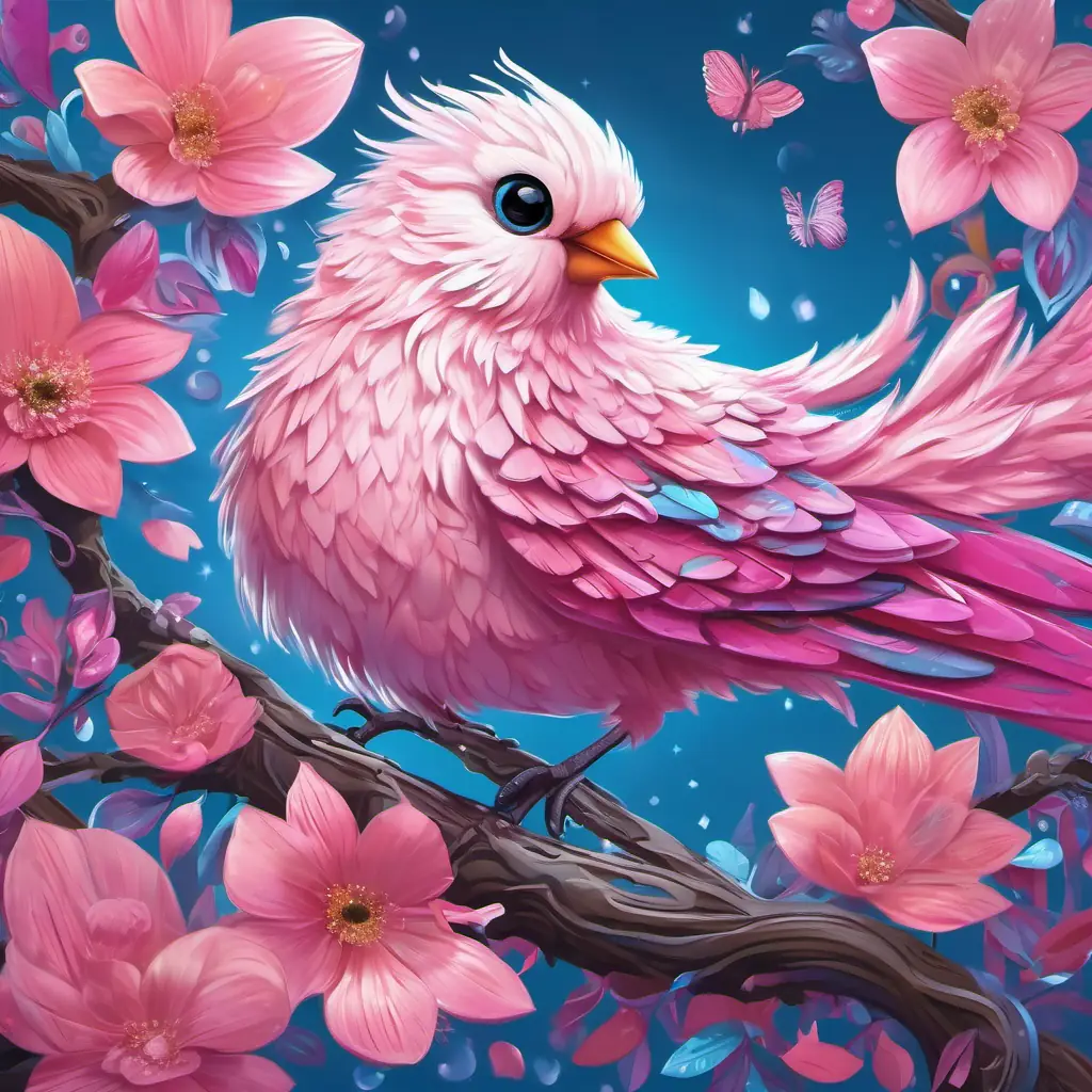 Pinky is a little bird with pink feathers and sparkly blue eyes wakes up to see the amazing stage her family made. She sings, dances, and paints. Her family and friends cheer for her.
