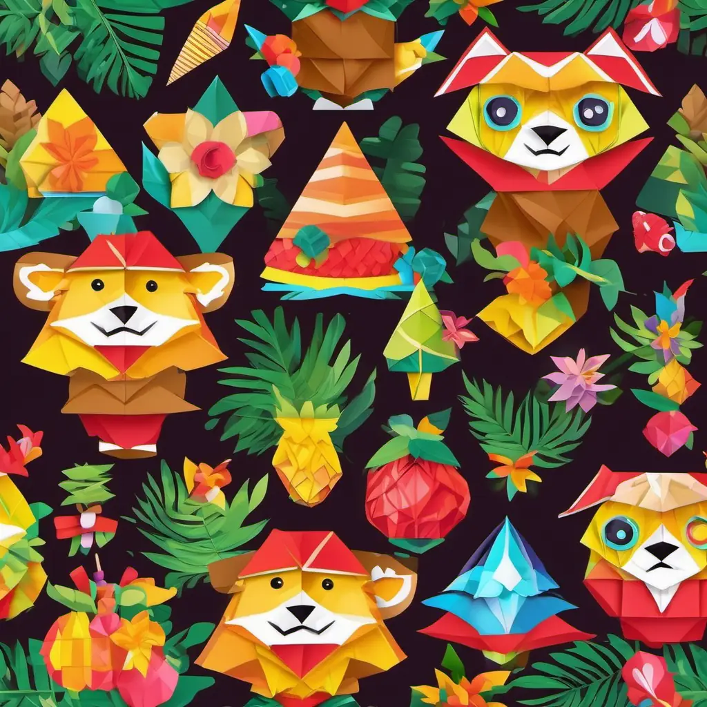 A lively leader with a bright smile, curious eyes encounters merry Merry monkeys with playful personalities, brown fur, and lively eyes and jolly Jolly juglgers with colorful costumes and jiggling jars in a vibrant jungle.