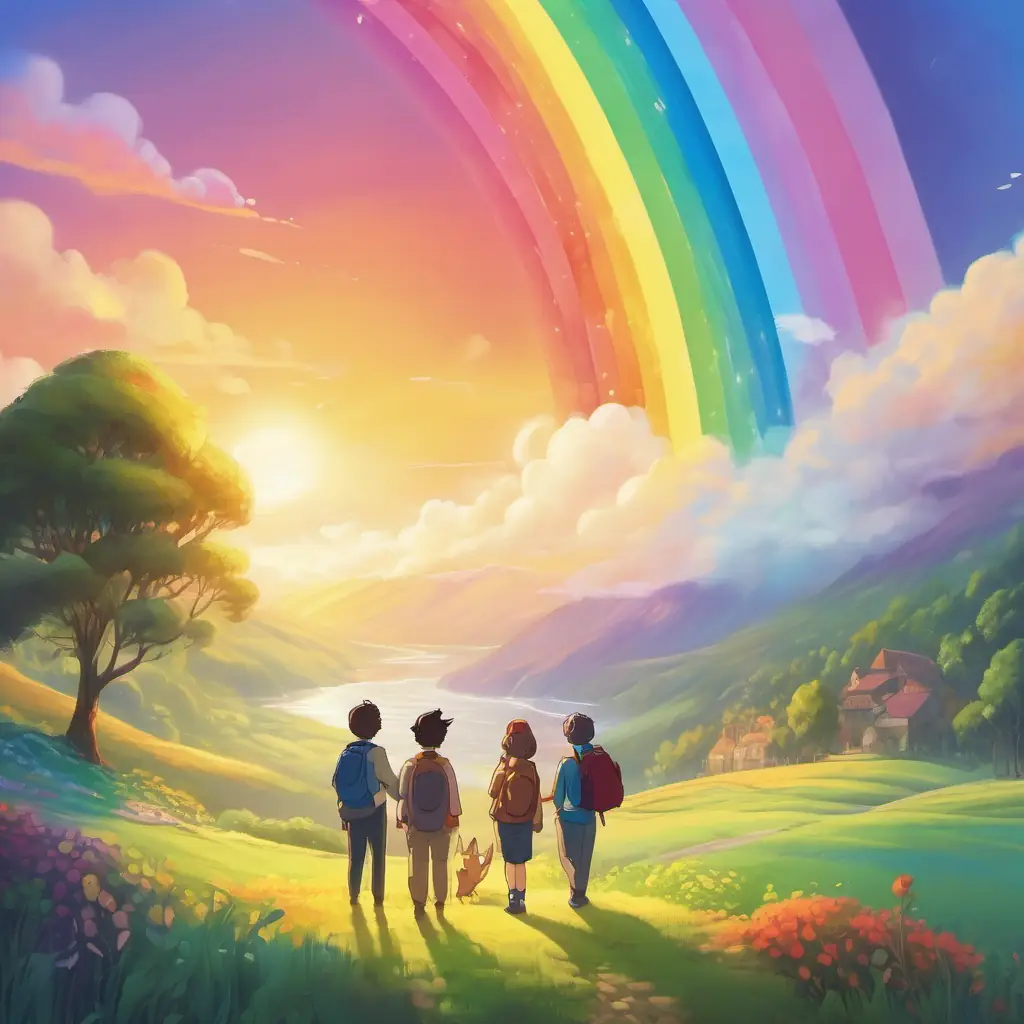 The appearance of the magical rainbow and the friends' realization of the power of their friendship.