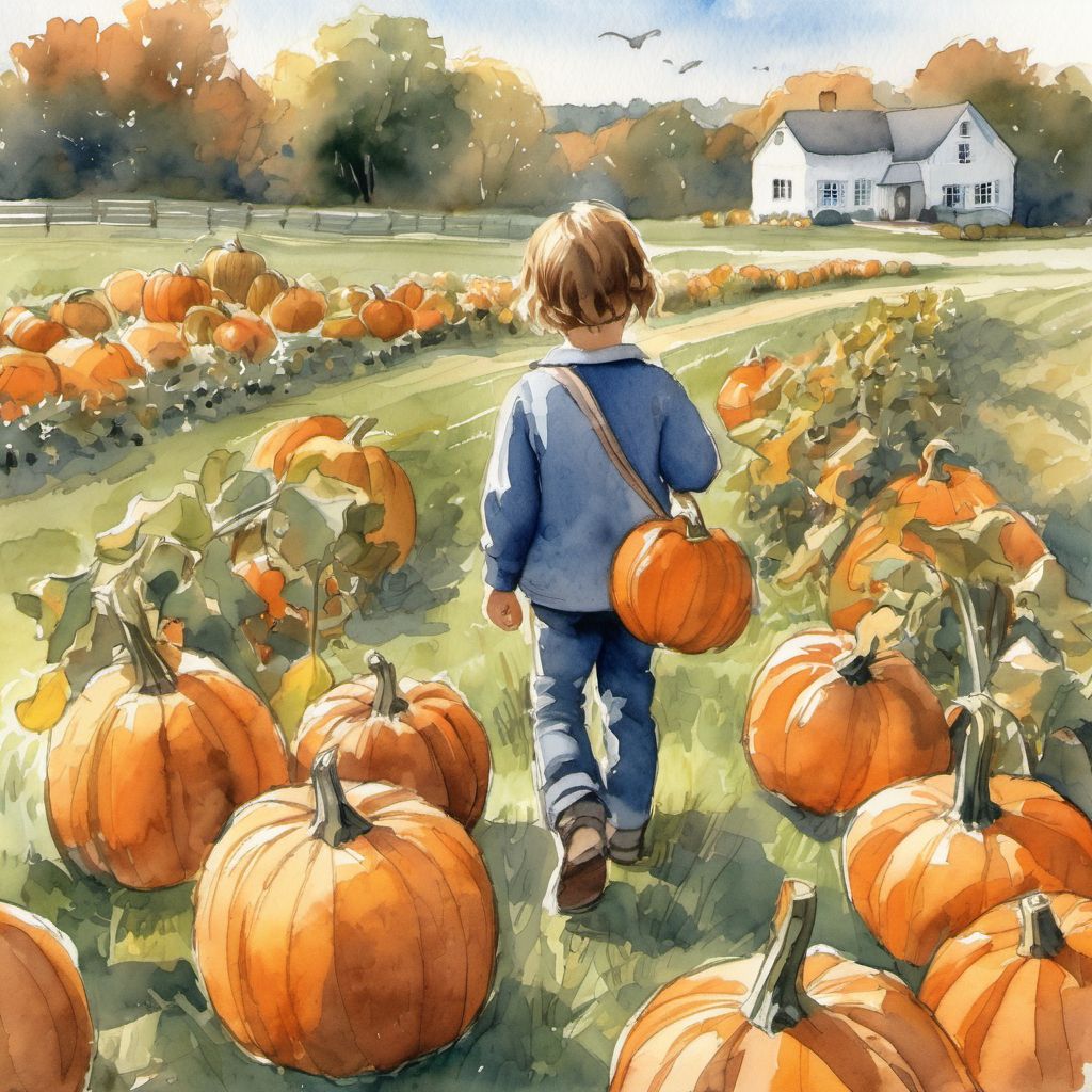 One afternoon, when the sun was shining brightly, a little girl named Lily came to the farm with her parents. She had a big smile on her face and was super excited to pick a pumpkin.

Lily walked along the rows of pumpkins, closely examining each one to find the perfect pumpkin for her. As she looked at all the pumpkins, Boris became hopeful. He knew that if Lily looked closely at him, she would see his true beauty, imperfection and all.

Finally, Lily spotted Boris. She noticed his small dent and thought it made him even more special. She carefully picked him up, cradling him in her arms, and whispered, 'You're just perfect for me, Boris.'