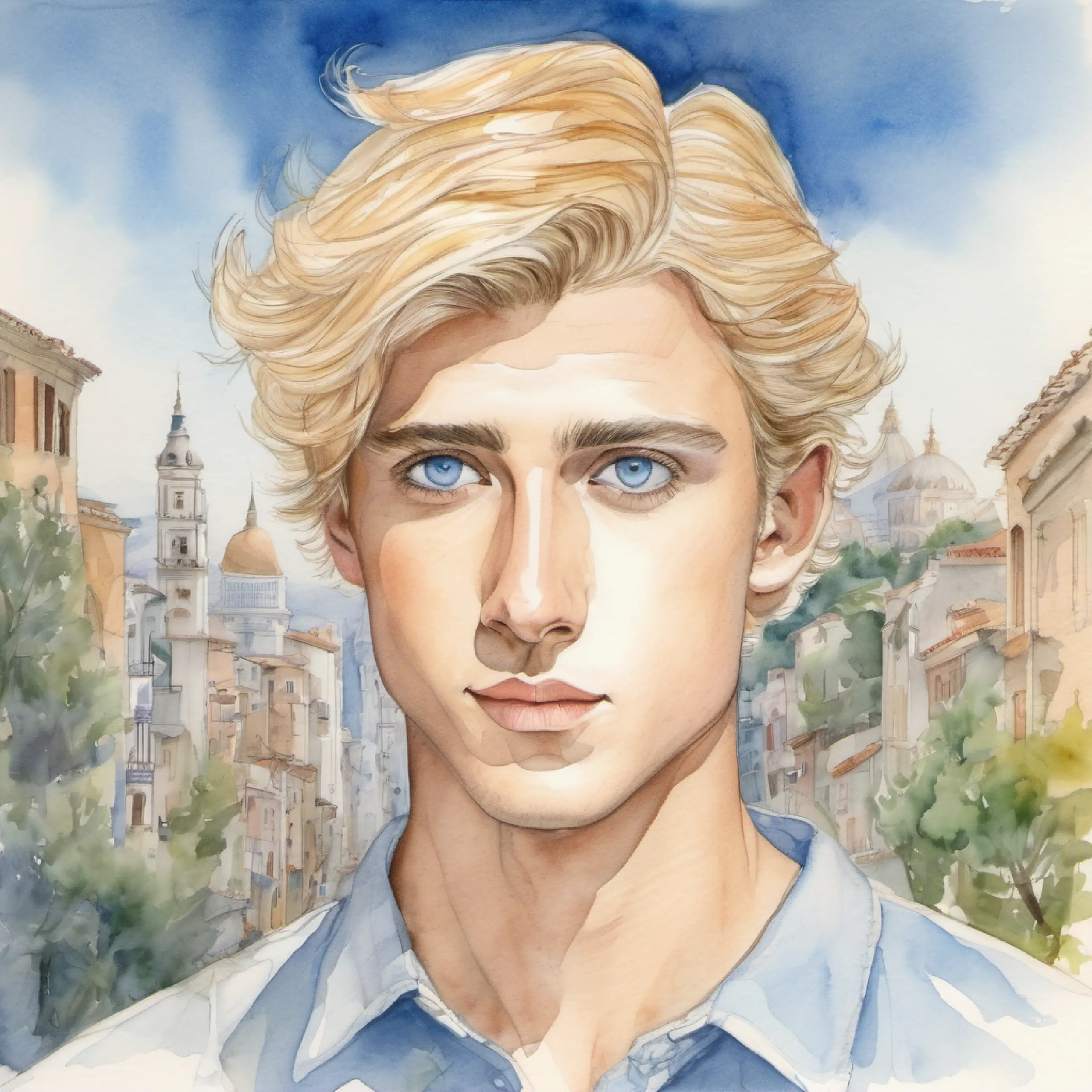 Filippo faces challenges to rescue Tall, blonde hair, blue eyes, youthful.