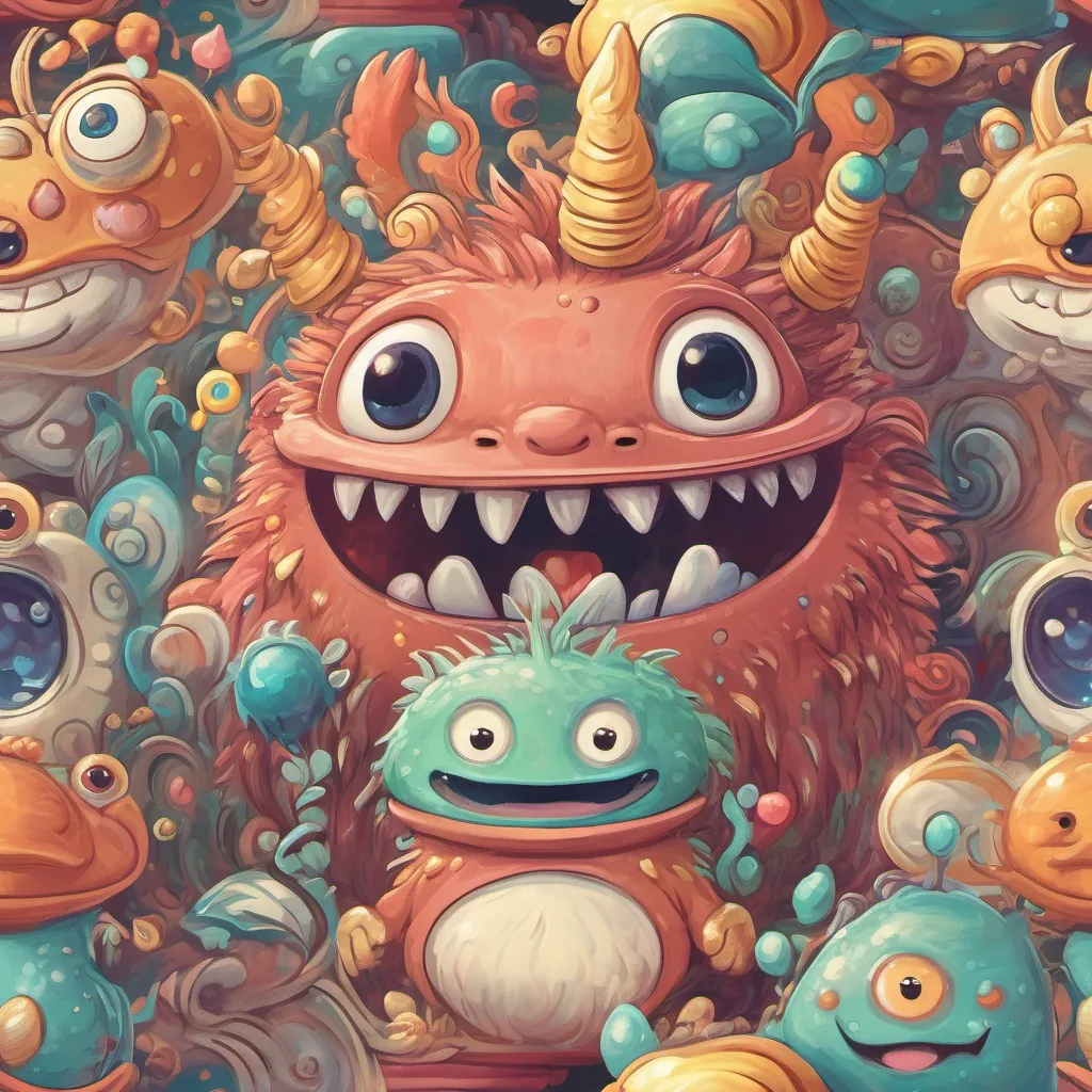 A close-up of the A cute, whimsical monster with bristles for hair, toothpaste eyes, and a shiny, gleaming smile, full of energy with bristles for hair, toothpaste eyes, and a big, gleaming smile.