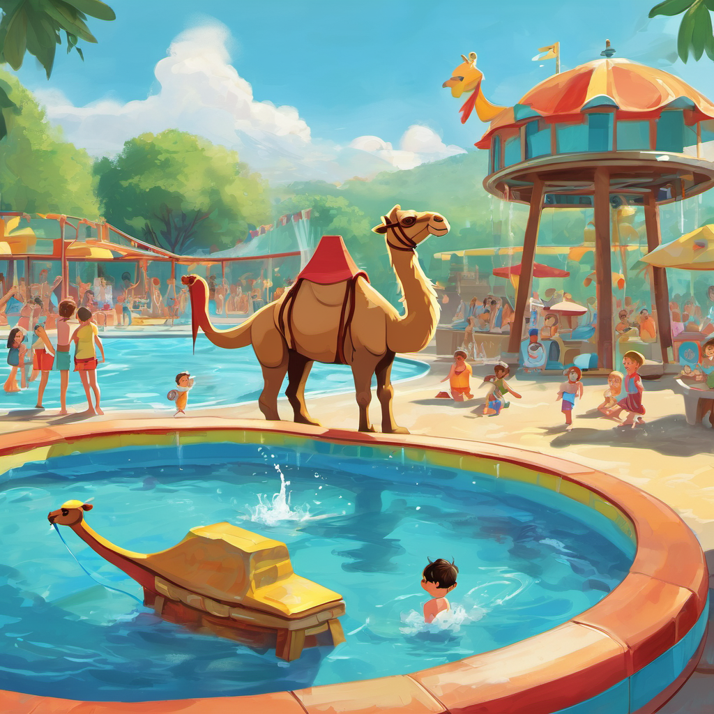 As the pool filled up again, the other visitors rejoiced with great excitement and thanked Carl for his kindness. Now, they all had enough water to enjoy the water park. Carl beamed with joy, knowing that he had made everyone's day better. From then on, he was extra careful not to use all the water for himself. The story of Carl the Camel at the water park teaches us an important lesson. Just like Carl, we all have special talents and abilities. However, it's crucial to be mindful of others and not let our strengths harm or inconvenience them. It is our responsibility to use our talents in a way that brings joy and happiness to everyone around us.