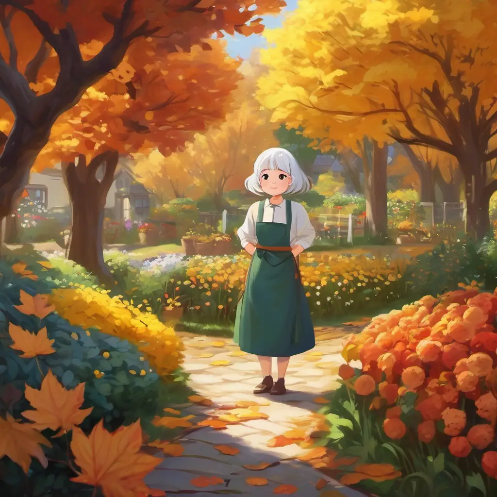 Introducing the neglected garden and White hair, twinkling eyes, always wearing a flowery apron.